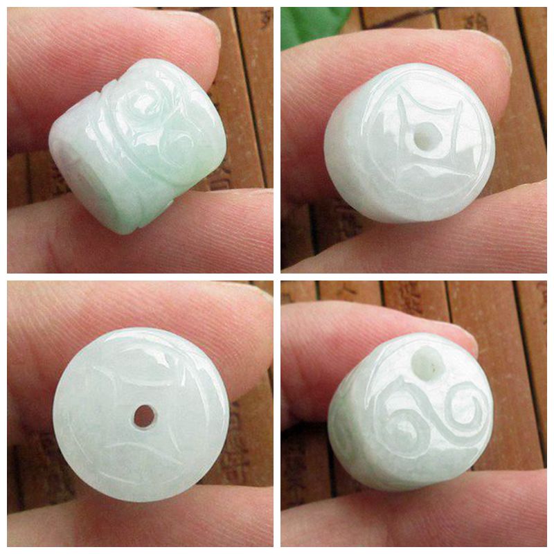 保真4款转运珠路路通玉柱1411/14实物拍图缅甸玉天然纯A货翡翠玉