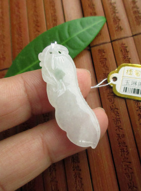 保真冰水款四季豆吊坠缅甸玉天然A货翡翠玉76591平安豆实物拍图