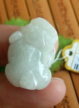 手工雕貔貅小吊坠91819玉琳阁翡翠 实物拍图 缅甸玉天然A货翡翠玉
