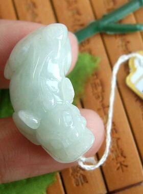 91807玉琳阁翡翠 实物拍图 缅甸玉天然A货翡翠玉手工雕貔貅小吊坠