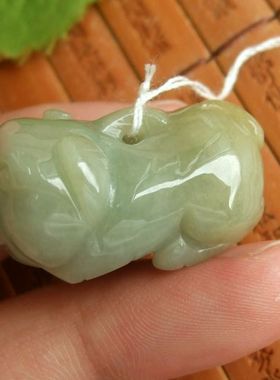 92542玉琳阁翡翠 实物拍图 缅甸玉天然A货翡翠玉立体款生肖猪吊坠