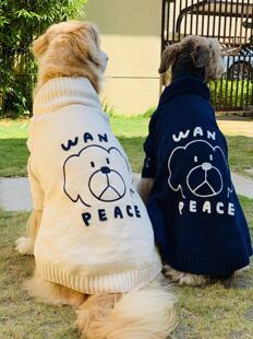 黄金猎犬刺绣开衫 DOG DEPT 大狗衣服边牧杜宾 毛衣日本亲子款