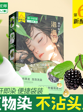 瑞虎绿中医染发剂纯膏黑色植物萃取男女清水黑发袋装旅游装方便