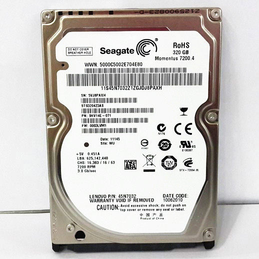 全新原装2.5寸希捷320G笔记本电脑机械硬盘7200转9.5M