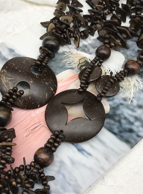 necklace木民族风长项链棉麻风