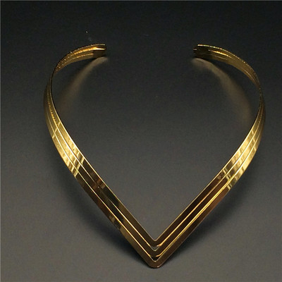 欧美复古朋克夸张街拍金属颈圈锁骨链项链项圈necklace women2016