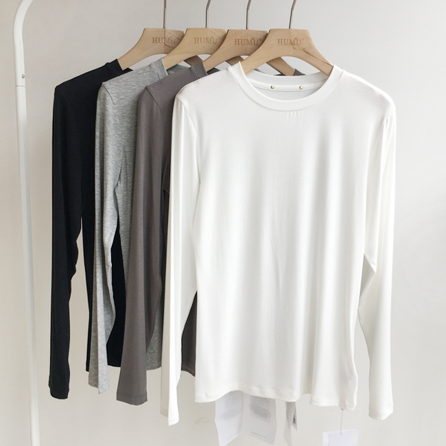 HUMU莫代尔小圆领t长袖