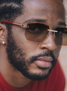 复古简约痞帅男士墨镜无框变色