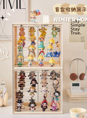 盲盒收纳展示架泡泡玛特展示盒手办popmart集装箱柜亚克力盒子墙