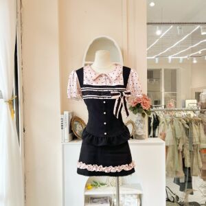 LHTE青青大码女装 韩系夏季千金两件套法式气质套装T5626