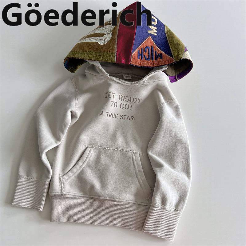 古德家 现货日系中古潮童DD儿童复古连帽卫衣