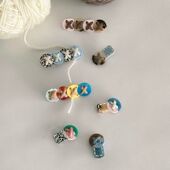 沈月同款 小众设计涂鸦纽扣多彩毛线边夹发夹侧边发卡刘海夹头饰