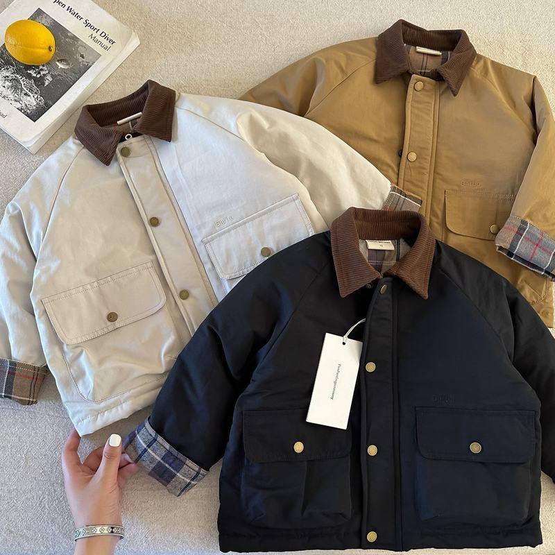 儿童加厚风衣2025冬款外套女童棉服男童棒球棉服童装外套冬