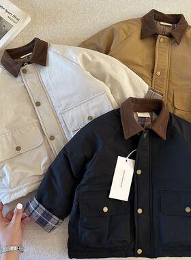 儿童加厚风衣2025冬款外套女童棉服男童棒球棉服童装外套冬