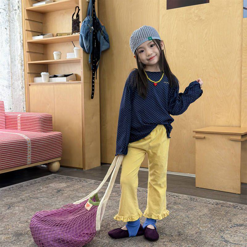 古德家2026春夏童装女童韩版春款打底裤九分裤喇叭裤童裤子