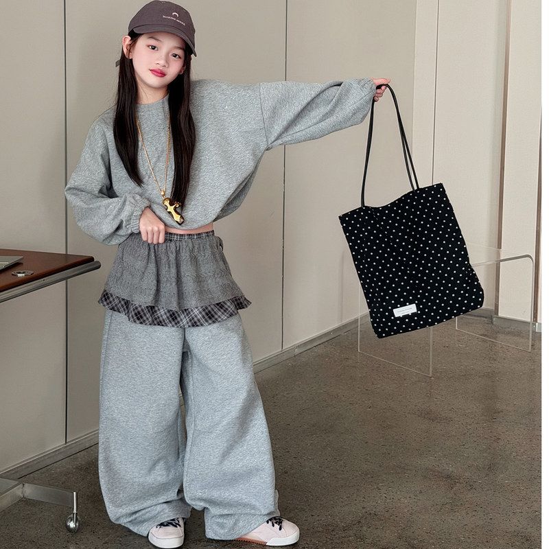 古德家秋季中大女童套装春秋新款童装儿童女孩卫衣裙裤上衣P帘裤