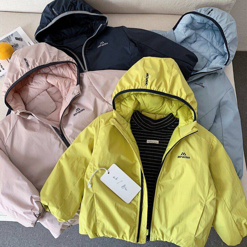 古德家儿童棉服2026秋冬新品加棉百搭男童上衣女童连帽夹薄棉