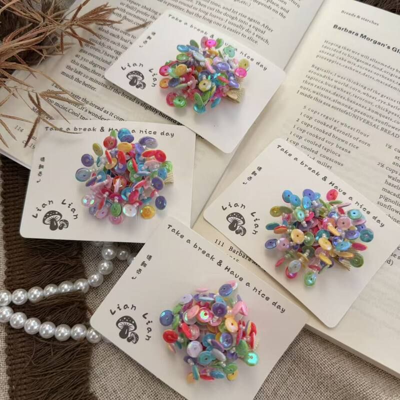 古德家彩色烟花儿童发夹多巴胺发夹宝宝鸭嘴夹亮片发夹可爱儿童发