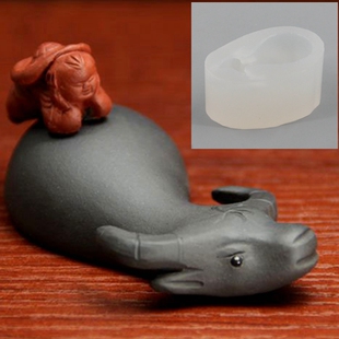 牧童水牛硅胶模具巧克力翻糖香薰石膏茶宠盐雕糖艺燕菜果冻盘饰