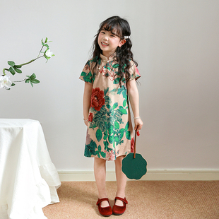 亲子款女童旗袍夏季裙2025童装中国风盘扣儿童裙中大童姐妹连衣裙