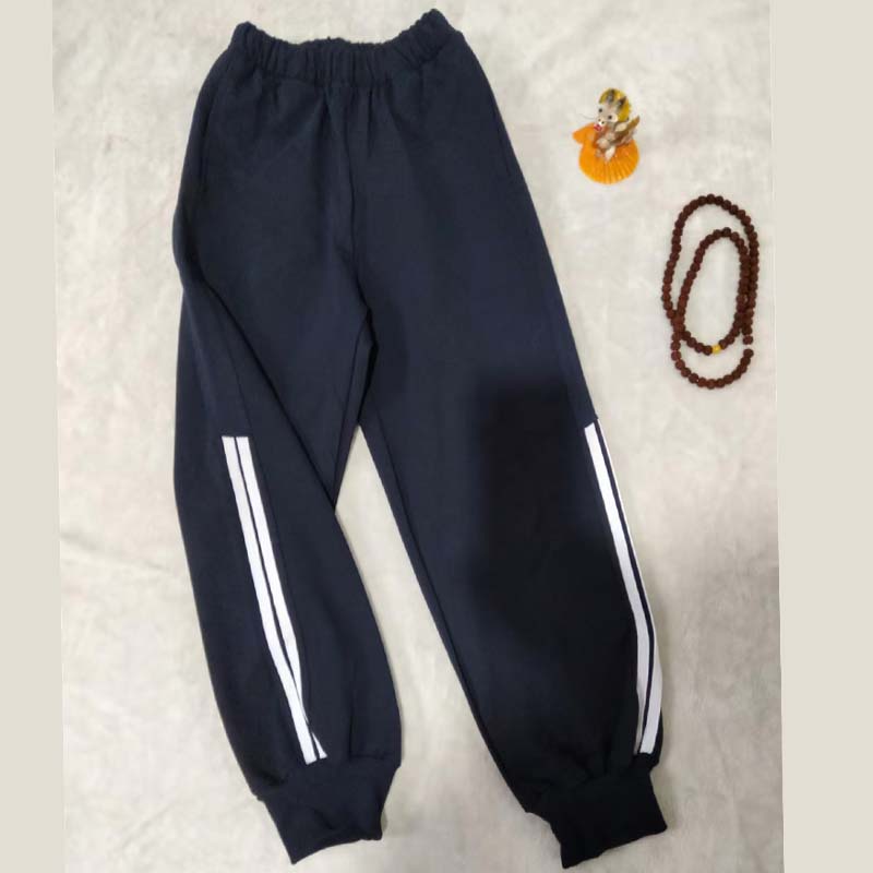 可定制中小学生校服裤子下2半截两道白杠束脚收口运动长裤春秋款