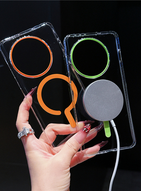 适用一加13手机壳新款彩色问号磁吸1+13超薄散热透明硬壳Oneplus高级感一加ace5pro全包防摔保护套时尚男女款