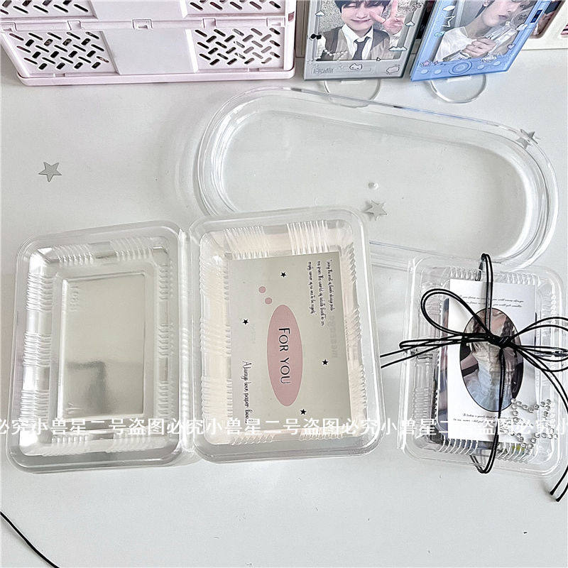thumbnail for Transparent INS Versatile Small Card Protective Bag, Storage Box, INS Wind Plastic Dustproof Card Film, 3 Inch Box, Portable Wallet Box