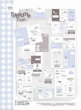 盐系文创SET超值卡片覆膜原创贴纸纸包ins封口韩系折页打包贴纸