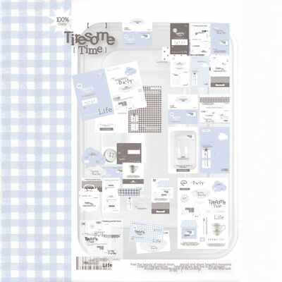 盐系文创SET超值卡片覆膜原创贴纸纸包ins封口韩系折页打包贴纸