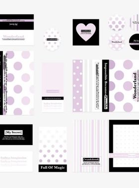 wonderland文创SET素材盐系封口简约ins韩系贴纸打包出卡diy装饰