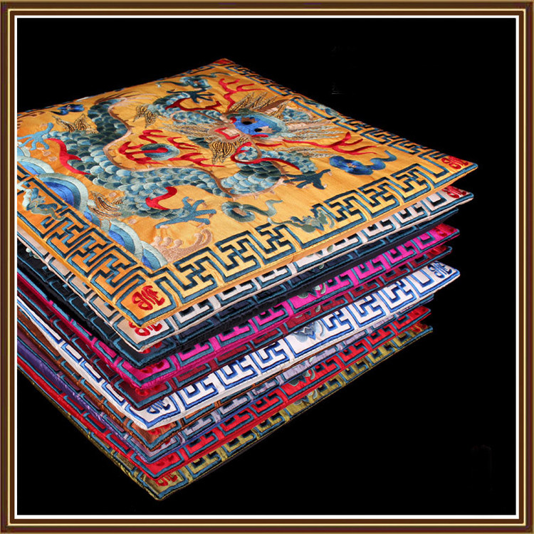 中式红木实木沙发椅垫 圈椅垫古典贵州刺绣龙图高档海绵椅子坐垫