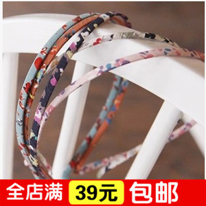 韩国饰品 进口布艺细发箍 森女气息发饰 碎花包布百搭发卡发夹