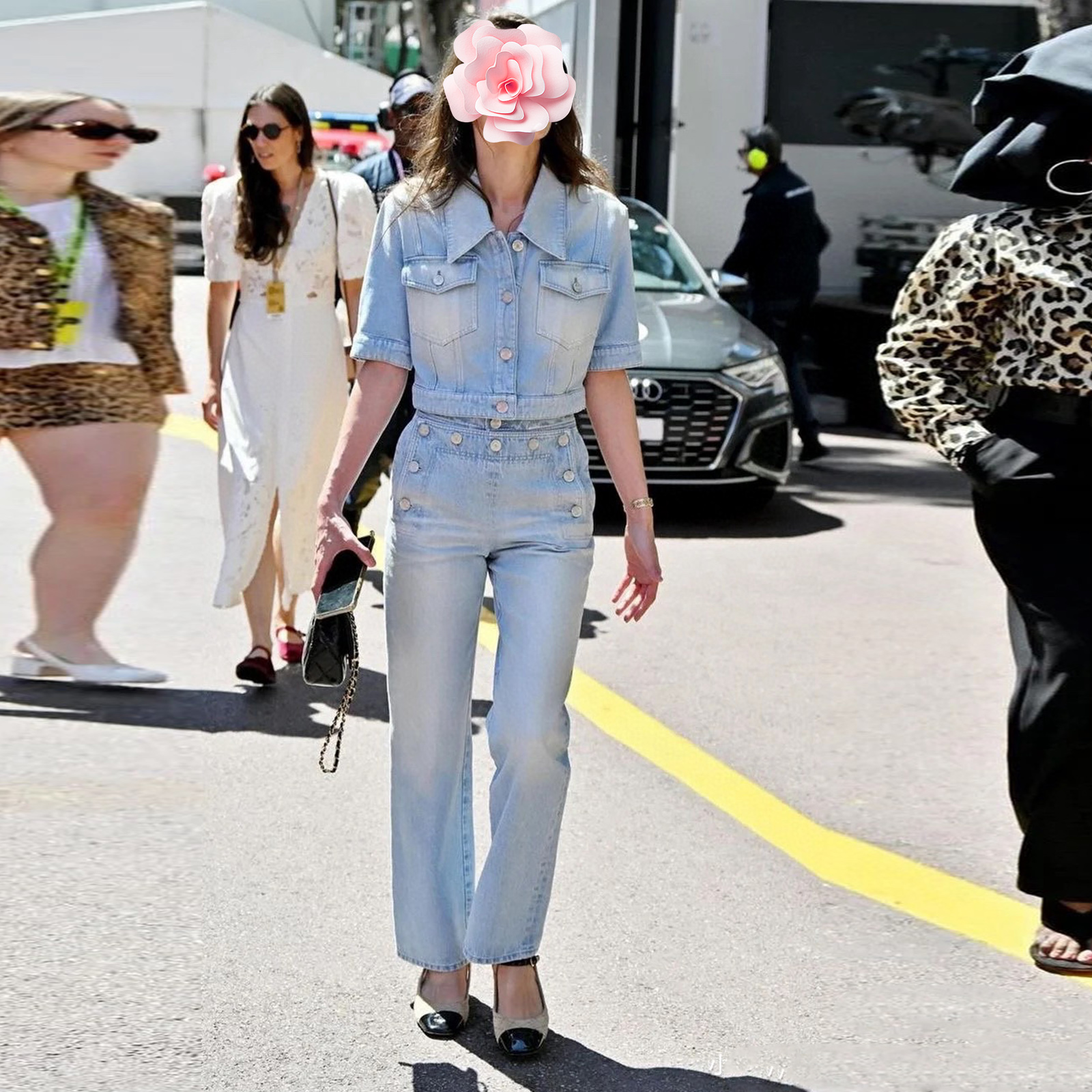 牛仔外套+九分裤纯棉牛仔复古