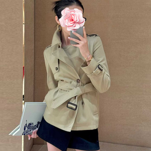 25新款 不退不换 原649 特惠399 腰带收腰双排扣短风衣 张婧仪同款