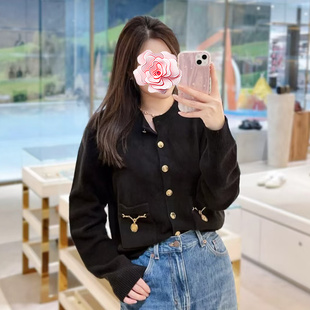 26新款 不退不换 原469 特惠299 复古链条吊坠小口袋羊毛针织开衫