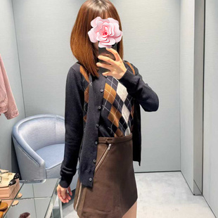 25新款 菱格提花 羊毛短袖 不退不换 开衫 特惠259 针织衫 原439