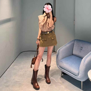 大口袋腰带收腰 不退不换 25新款 特惠229 中腰包臀半身裙 原439