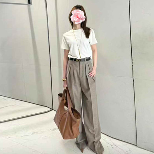 原499 双压褶高腰阔腿长裤 特惠249 精纺羊毛 25新款 不退不换