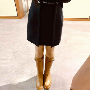 经典 不退不换 精纺羊毛 特惠139 猪鼻子链条高腰包臀半身裙 原439