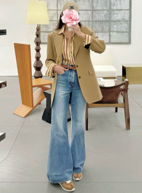 不退不换 原469 特惠239 26新款 大长腿 高腰包臀微喇牛仔裤