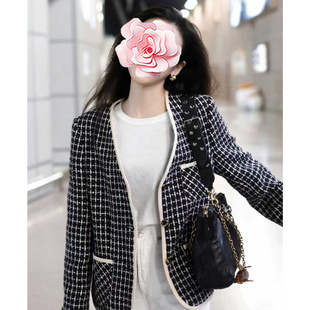 不退不换 原599 特惠399 25新款 宋祖儿同款 羊毛格子薄花呢外套