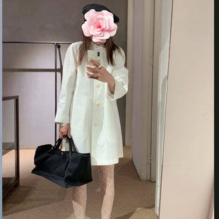 不退不换 原559 279 26新款 老钱风 甜美A摆纯棉长外套薄风衣