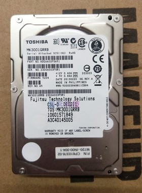 东芝TOSHIBA AL13SXB300N MK3001GRRB 300G 15K 2.5寸 6G SAS硬盘