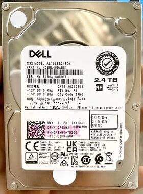 Dell/戴尔 SAS 2.4T SAS 10K 2.5 服务器硬盘AL15SEB24EQY 0F9NWJ