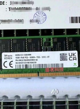 SK HMCG78AGBAA095N 16G 1RX8 PC5-5600B-T 纯ECC DDR5笔记本内存