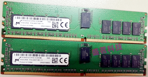 MT/镁光 16G DDR4 2400 ECC REG 2RX8 PC4-2400T-RE 服务器内存条