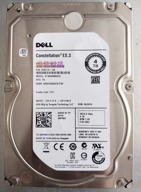 全新Dell/戴尔 09PR63 ST4000NM0033 4T SATA 128M 3.5服务器硬盘