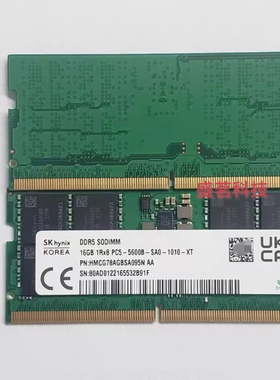 SK海力士 16G 1RX8 PC5-5600B-S HMCG78AGBSA095N DDR5笔记本内存