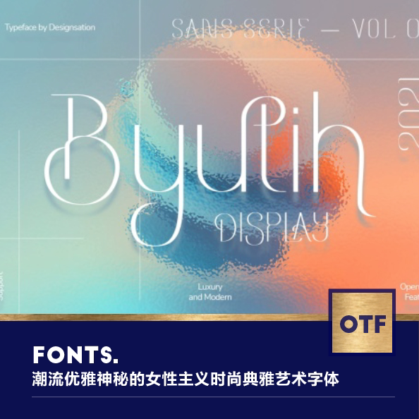 1款时尚优雅神秘纤细女性主义时尚典雅字体设计素材