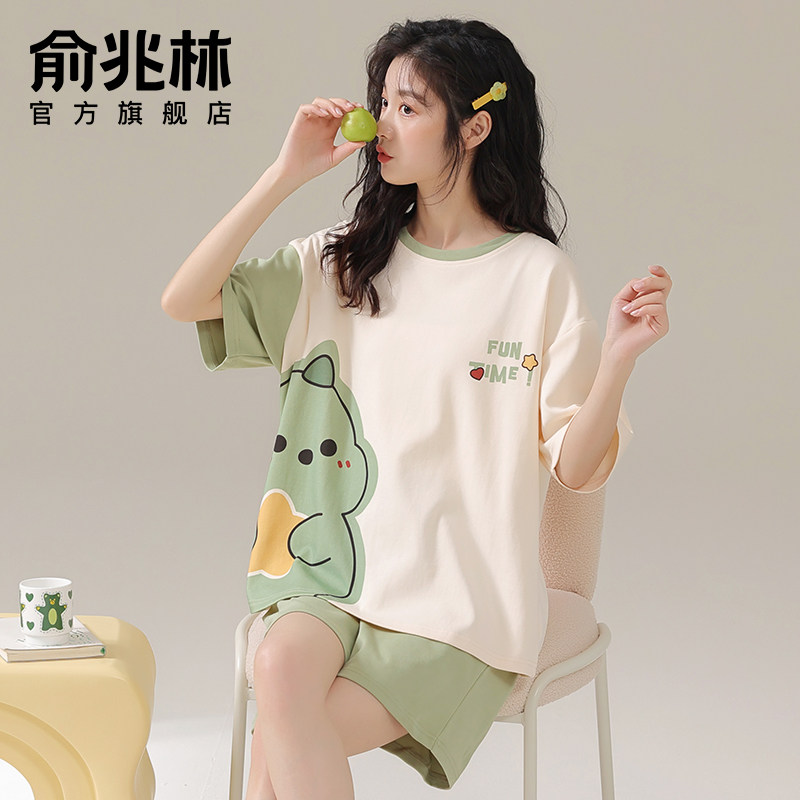 睡衣女夏天短袖短裤薄2025新款女士夏季卡通可爱家居服套装可外穿